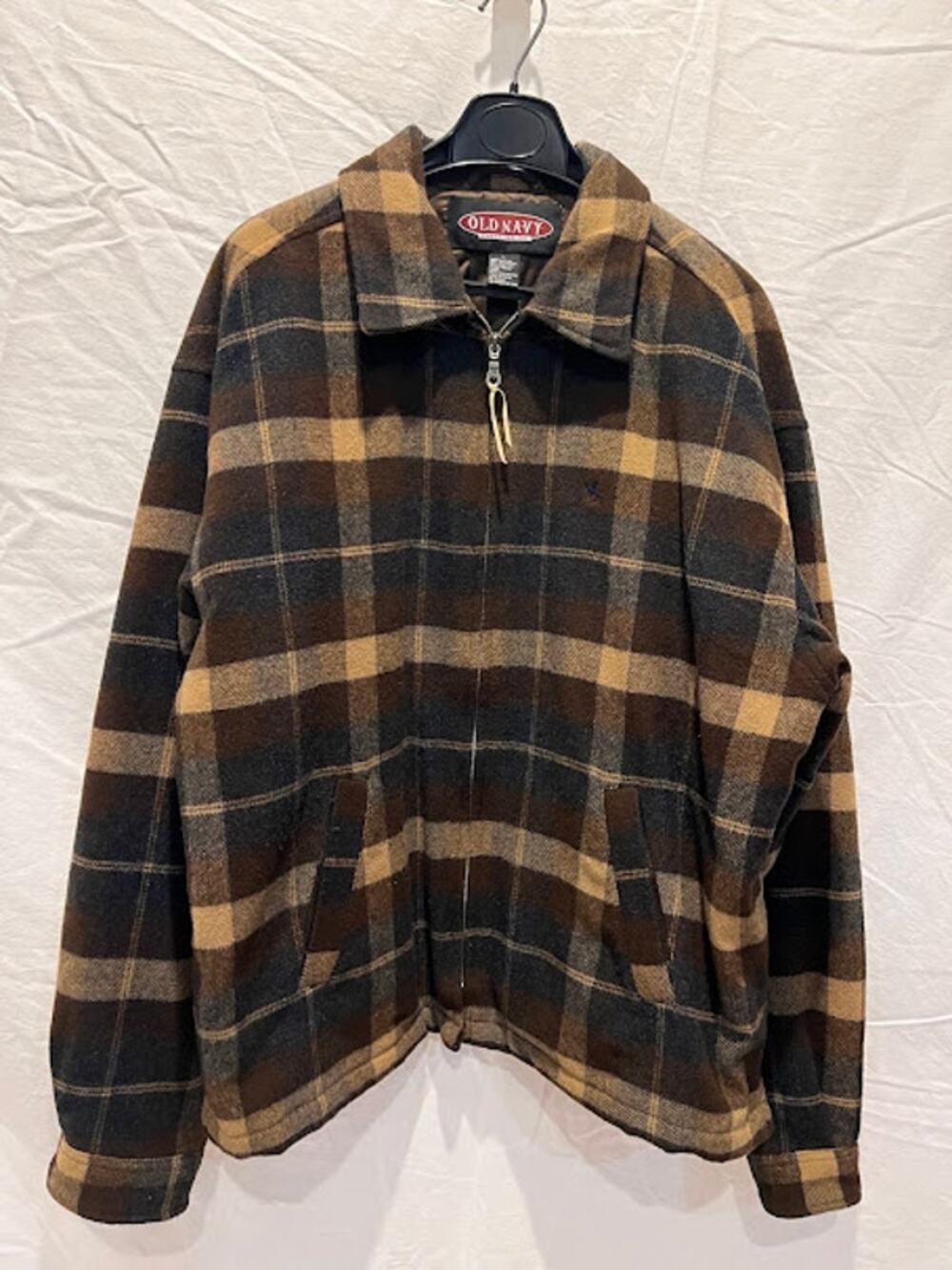VTG Old Navy Barn Work Jacket Mens Brown Tan Navy Full Zip Size L
